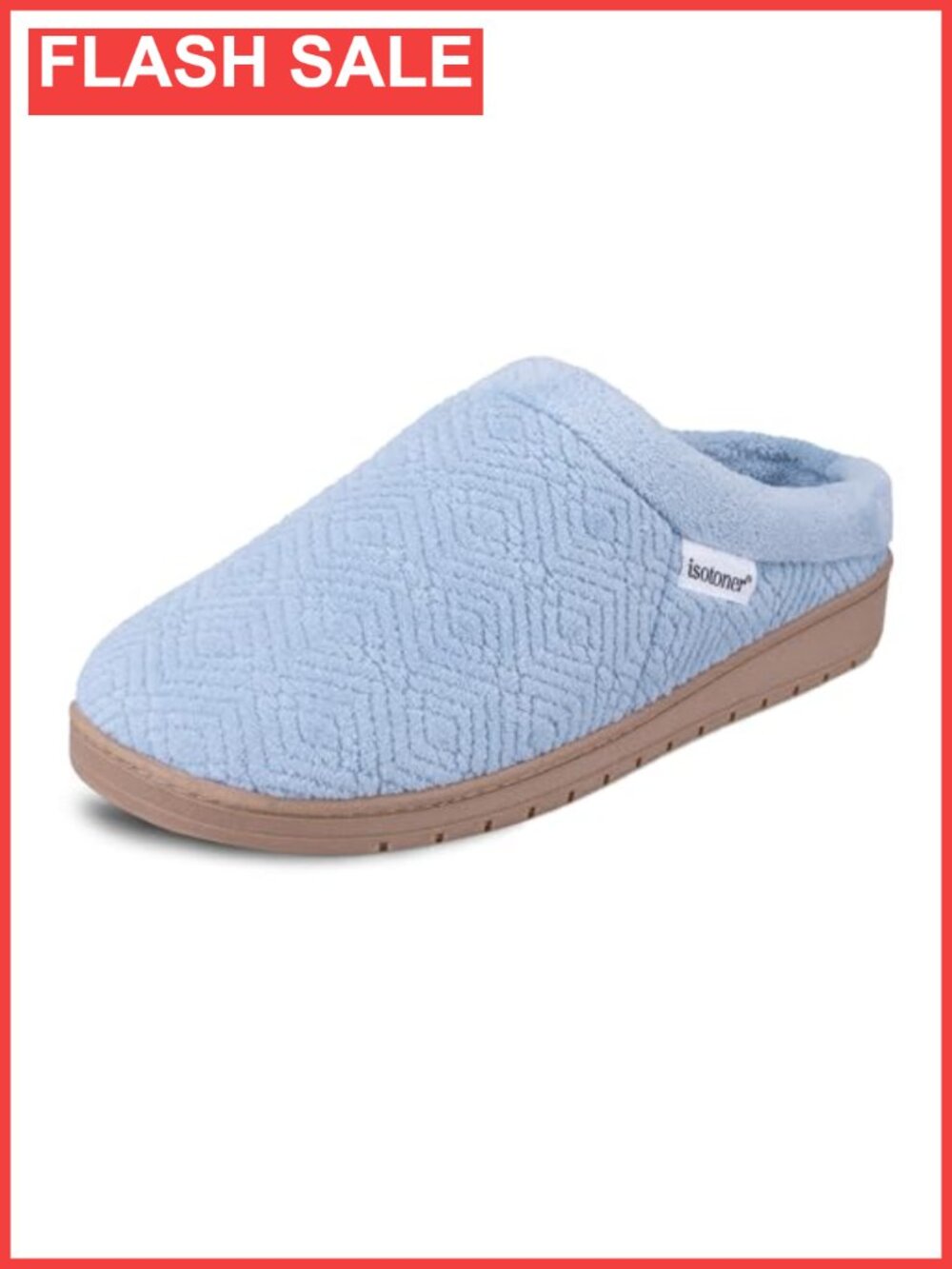 Isotoner Women's Gemma Clog Slippers Memory Foam Slip-On Microterry Indoor